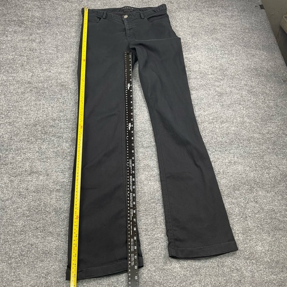 Theory Pants Womens 4 Black Straight Leg Flat Front Cotton Stretch Blend Pockets - Picture 7 of 11